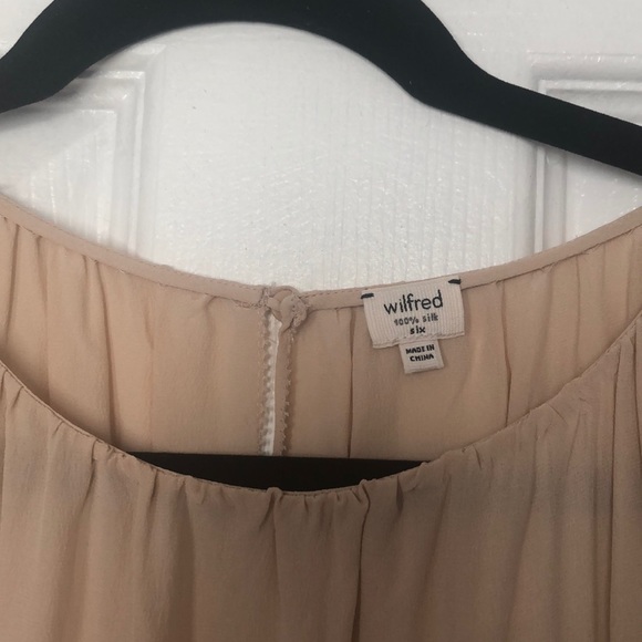 WILFRED FOR ARITZIA NUDE 100% SILK DRESS 6 - Picture 2 of 12